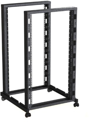 Rack Magic - offener 19 Zoll Vier Säulen Rackschrank - 19 Serverschrank - Rack Schrank (Schwarz, 21HE 600mm Tiefe)