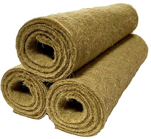 pemmiproducts Nagerteppich 100% Hanf, 100 x 50 cm ca. 10 mm dick, 3er Pack, Nagermatte, Hanfmatte für Kaninchen,Meerschweinchen, Nager,Hemp mat