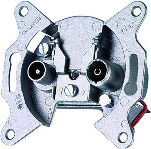 Schwaiger DSE531 TV + Radio Aluminio - Toma de Corriente (TV + Radio, Aluminio, 70 mm, 66 mm)