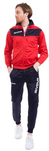 Givova Herren Visa Trainingsanzug, Mehrfarbig (rot/blau), 2XS
