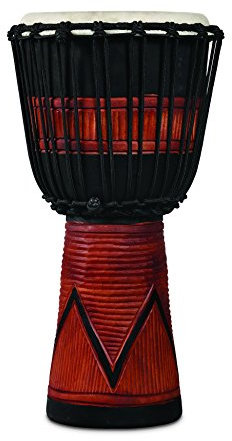 Latin Percussion LP713MB World Beat Wood Art Medium Djembe, Schwarz mit Braun, Zoll