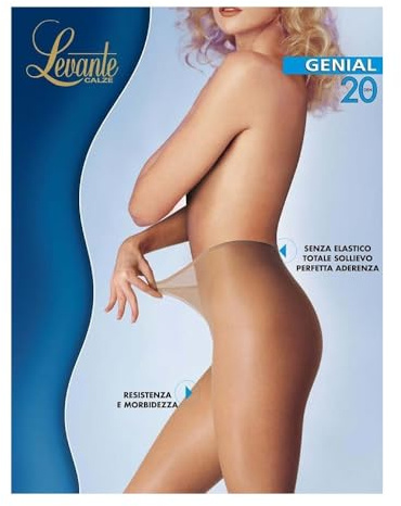 Levante Collant donna 20 den senza elastico in vita perfetta aderenza articolo GENIAL 20 COLLANT, Glace, 3 - L