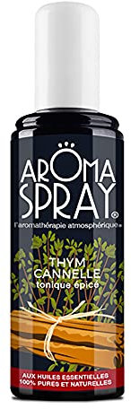 AROMASPRAY® - Spray d'Ambiance - Thym Cannelle - Tonique épicé - Huiles Essentielles 100% pures et naturelles - 100 ml