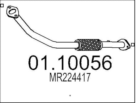 MTS 01.10056 Abgasrohr Auspuffrohr Vorne 880mm 2,6kg