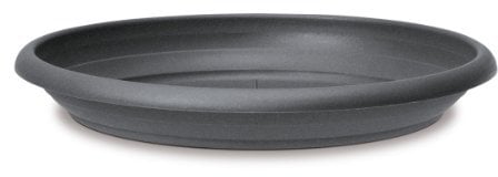 Scheurich Untersetzer aus Kunststoff, Metallic Grey, 24 cm Durchmesser, 3,5 cm hoch