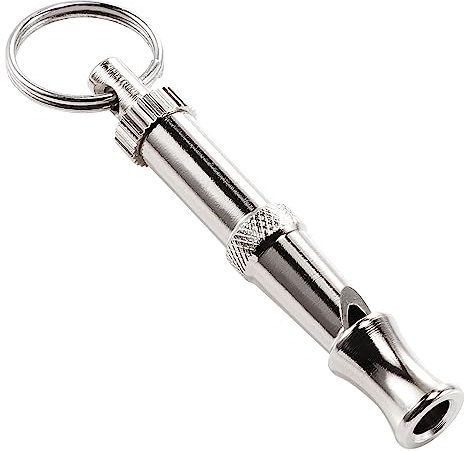 sourcing map 1PC Professional Dog Training Whistle, Silver Tone Dog Whistle Adjustable Pitch Dog Whistle to Stop Barking Recall Dog Pet Puppy Cat Whistle with Keychain