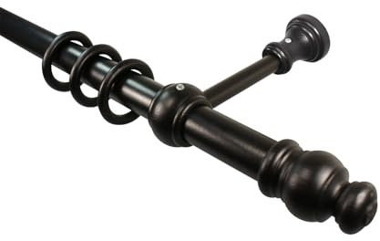 Gardinenstangen aus Holz schwarz lackiert mit 28 mm Durchmesser Vorhangstange Holzgardinenstangen, 140 cm