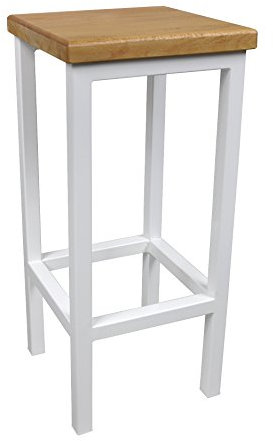 Magnetic Mobel Barhocker Stahl Holz Stuhl massiv Barstuhl Weiß modernes Design Metall Hocker Loft (Erle, 70 cm)
