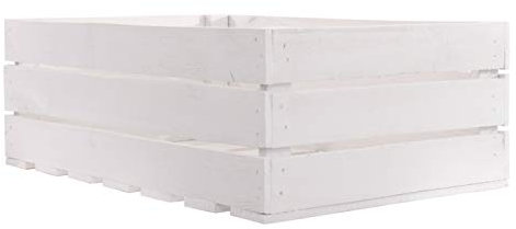 Deko Holzkiste Weiss 60x40x21cm Obstkiste Holzbox