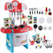 deAO My Little Chef - Juego de rol, en Miniatura, con luz y Sonido, 18 Accesorios, Cocina, Fregadero y refrigerador, Juguete, Regalo para niños y niñas, Utensilios Infantiles