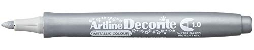 Artline 'Decorite' Metallic Silver Marker Pen 1.0mm for Card, Glass, Metal and Plastic