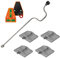 4 x Stützplatten für Wohnwagenstützen + Wasserwaage + Handkurbel 840mm