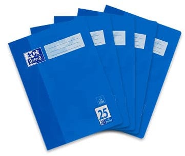 Oxford Schulheft A4, 16 Blatt, Lineatur 25, liniert, 5 Stück