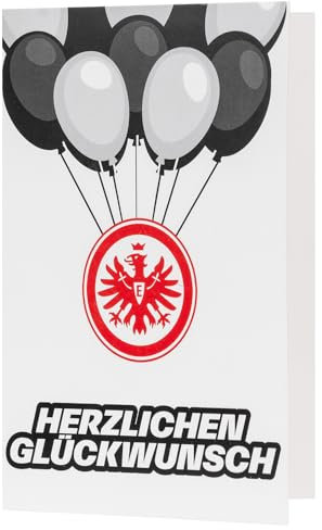 Eintracht Frankfurt Karte - Herzlichen Glückwunsch - Luftballons Geburtstagskarte Glückwunschkarte SGE