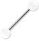 Inoki - Barbell de langue boules acrylique unies - Jonc/Tige 1.6 mm, Long. int. 14 mm, Boule 5 mm - Blanc