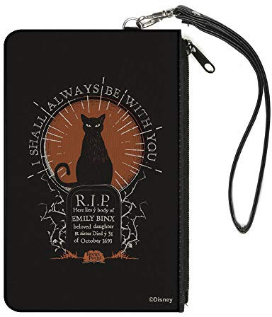 Buckle-Down Disney Geldbörse, Zip Clutch, Hocus Pocus Cat Emily Binx I Shall Always Be with You, Canvas, Hocus Pocus, 20 cm x 13 cm