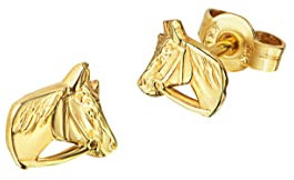 Ohrstecker mit Pferdekopf 585 Gelbgold Gold-Ohrschmuck Ohrringe für Damen und Kinder