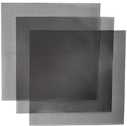 AggAuto Rejilla metálica universal de aleación de aluminio inoxidable, rejilla de ventilación, malla de hardware con agujeros en forma de diamante, 4 x 8 mm, color negro, 33 x 33 cm, 3 unidades