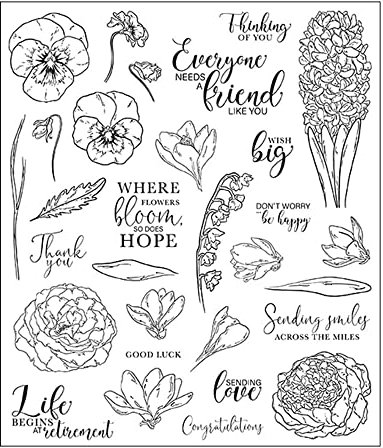 Arriettycraft Blumen Pfingstrose Orchidee Hyazinthe Thinking of You Dekorative transparente Stempel für die Kartenherstellung und DIY Scrapbooking