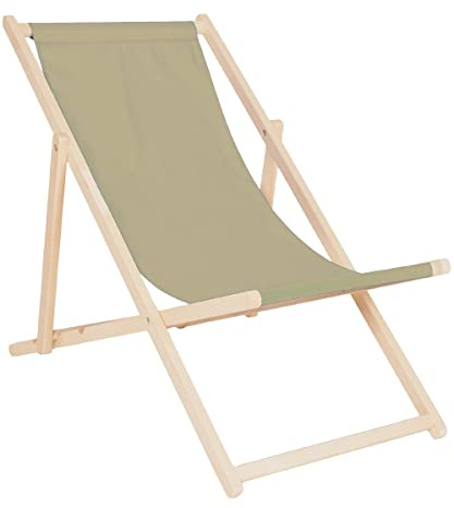 Systafex Premium Relaxliege Liegestuhl Strandstuhl Gartenliege Klappliegestuhl Sonnenliege klappbar (beige)
