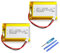 CITYORK Lot de 2 batteries lithium-ion rechargeables 3,7 V 2000 mAh 103450 avec connecteur JST