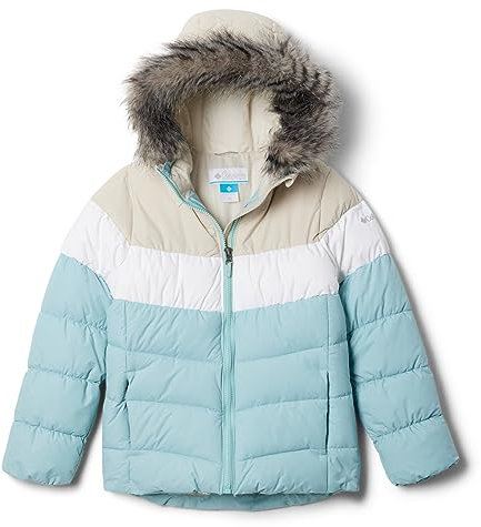 Columbia Girl's Arctic Blast Jacket, Ski Jacket, Aqua Haze/White/Dark Stone, Size M