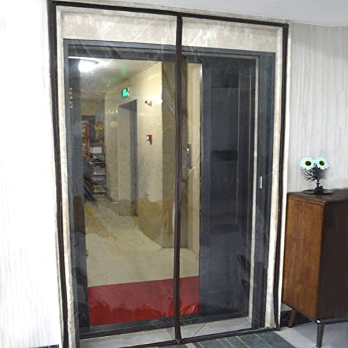 Magnetic Thermal Insulated Door Curtain,Transparent PVC Door Cover Windproof Waterproof Keeping Out Draft Cold Air Magnetic Screen Door for Air Conditioning Room/Kitchen (W90xH200cm(36x79in))