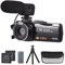 Andoer 2.7K Videocamera digitale Videocamera Registratore DV 48MP Zoom digitale 16X Touch Screen IPS da 3.0 Pollici Supporta il rilevamento del viso Bellezza Viso Anti-tremore