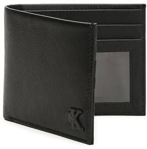 Calvin Klein Cuir porte-monnaie CKJ Logo Hardware Bifold ID Black noir