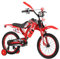 Touch of Venetian 12 Zoll / 16 Zoll Jungen Motorcross Fahrrad mit Stabilisatoren Schwarz Rot Grün Blau Motorrad Räder Kinder Fahrrad für Alter 2-9 Jahre alt Motorrad Sound Motorcross (Rot, 16 Zoll)