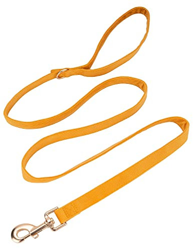 YUDOTE Weiche Cord-Hundeleine mittelgroß,2x150cm,Orange