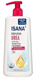 ISANA Bodylotion Urea (5 %) – Feuchtigkeitspflege für sehr trockene Haut, mit Sheabutter & Panthenol, vegan, ohne Mikroplastik, dermatologisch bestätigt, 300 ml