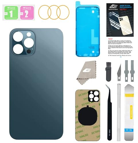 GUPFIX Back Glass Replacement for iPhone 13 Pro with Repir Tools, Big Hole Rear Back Cover Glass Replacement All Carriers with Pre-Installed Adhesive and Repairing Tool Kits (Alpine Green)