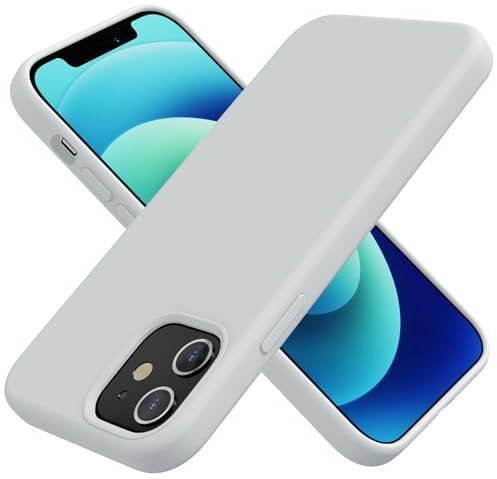 TAXXOE Silicone Case Compatible with iPhone 12 Case/12 pro case Soft Ultra Slim Protective Shockproof Liquid Silicone Phone Case,Anti-Scratch Microfiber Lining, 6.1 White