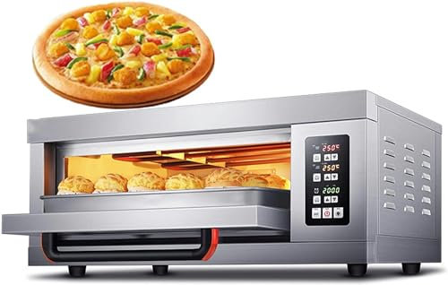 Commercial Pizza Oven Countertop, Single Deck Layer, 220V 3200W Stainless Steel Electric Pizza Oven,Multipurpose Indoor Pizza Maker for Restaurant Home Pretzels Baked