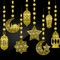 Ramadan Deko Eid Girlande Dekoration, 16 Stück Ramadan Mubarak Banner Gold Stern Mond Ramadan Dekorationen, EID Mubarak Deko für Eid Festival Party Dekoration, Ramadan Kareem Dekoration