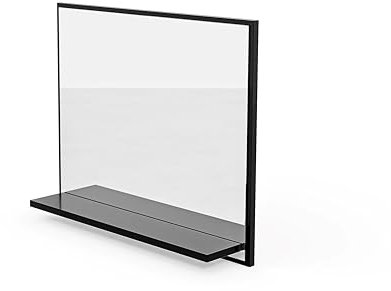 HAJDUK FURNITURE Badspiegel mit Ablage Schwarz - H:50 x B: 60 cm - Bathroom Mirror – Wandspiegel mit Regal – Badezimmerspiegel - Bad Spiegel Hängespiegel Premium