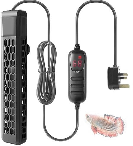 FEDOUR Aquarium PTC Heater with Controller: 200W 400W Digital Heater for Fish Tank and Turtle Tank 100-400L, Submersible Aquarium Heater with Protective Cover