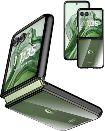 Cresee Hülle für Motorola Razr 50 Ultra (2024) Transparent Harte Rückseite + Weiche TPU Bumper Dünn Handyhülle Stoßfest Schutzhülle Cover für Moto Razr 50 Ultra, Schwarz Clear
