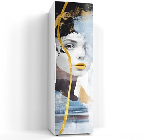 DEQORI Magnetfolie für Kühlschrank 60x200 cm | Motiv Fragmentierte Eleganz | dekorative Magnetmatte Gefrierschrank Schutz | Magnet Deko-Folie selbstklebend, magnetisch & wasserabweisend