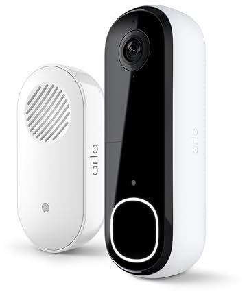 Arlo Campanello video 2K di seconda generazione e campanello 2, telecamera campanello HD 2K, audio bidirezionale, rilevamento del pacco, rilevamento del movimento e avvisi, sirena integrata, visione