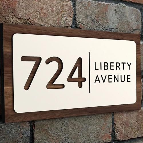 Plaque D'adresse 3d En Bois Personnalisée Avec Nom De Rue, Plaque De Numéro De Maison, Plaque De Porte Personnalisée En Bois, Numéro De Maison Extérieur, Plaque D'adresse(25 * 15CM)