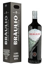 Braulio - Bottiglia Magnum da 3L, Amaro Invecchiato in Botte di Rovere 15 Mesi, a Base di Erbe, Bacche e Radici, 21% Vol