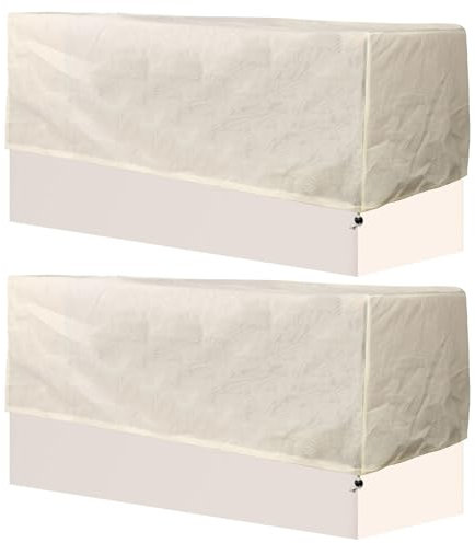 2pcs Housse de Protection pour Plantes d'hiver Rectangulaires, 150x45x40cm Couverture de Protection pour Plantes avec Cordon de Serrage pour Jardinières de Balcon d'hiver(Blanc Cassé)