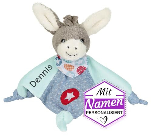 Sterntaler Kuscheltuch/Schmusetuch mit Namen Bestickt, Einschlafhilfe Schnuffeltuch Baby & Kinder personalisiert (Modell 2)