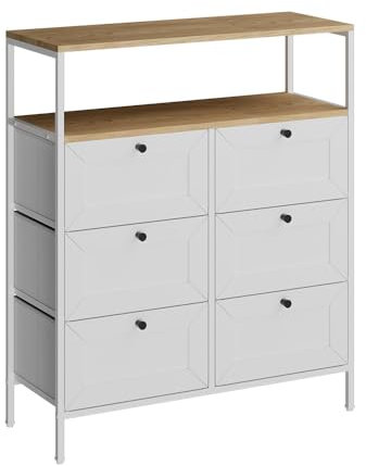 Vicco Kommode Belaro, Kommodenschrank, Weiß, 80 x 95 cm 6 Schubladen
