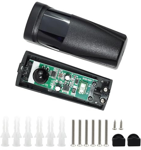 Wonvify Par de Sensores para puertas de garaje, Fotocélulas de Infrarrojos Universales, Compatible con Sistemas de Portones y Garajes, 12V/24V AC DC, Protección IP55