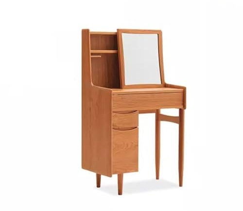 Schminktisch, Massivholz, moderner Frisiertisch, multifunktionaler Stauraum mit verstellbarem Schminkspiegel, Frisiertisch, Schlafzimmer, Schreibtisch, Schminktisch,