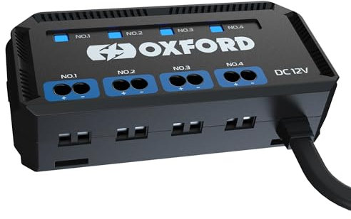 Oxford 12V Motorcycle Junction Box with relay Fused Power Hub, Motorbike USB Chargers