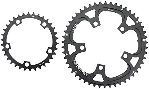 LKfjnhePF Kettenblatt Doppeltes Kettenblatt 110bcd Rennrad Ovales rundes Kettenblatt 2X 50t 35t 34t 53t 39t(Round Black 50-34T)